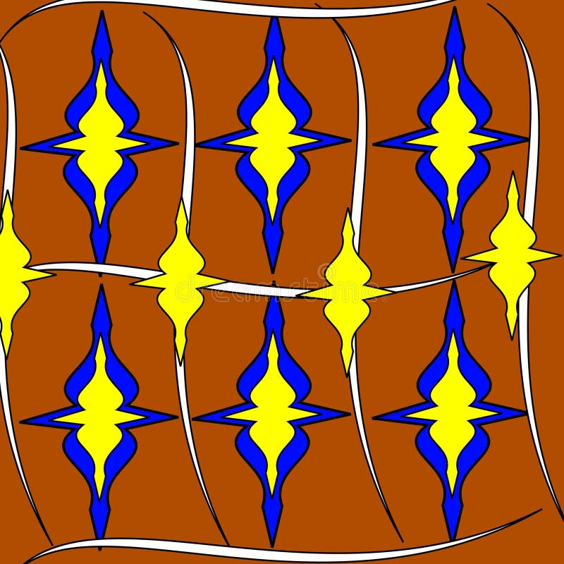 Abstract Background Blue and Yellow Stars Stock Illustration