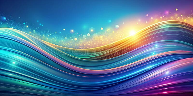 Abstract background with blue and yellow waves Vector illustration for your design generative AI stock photos