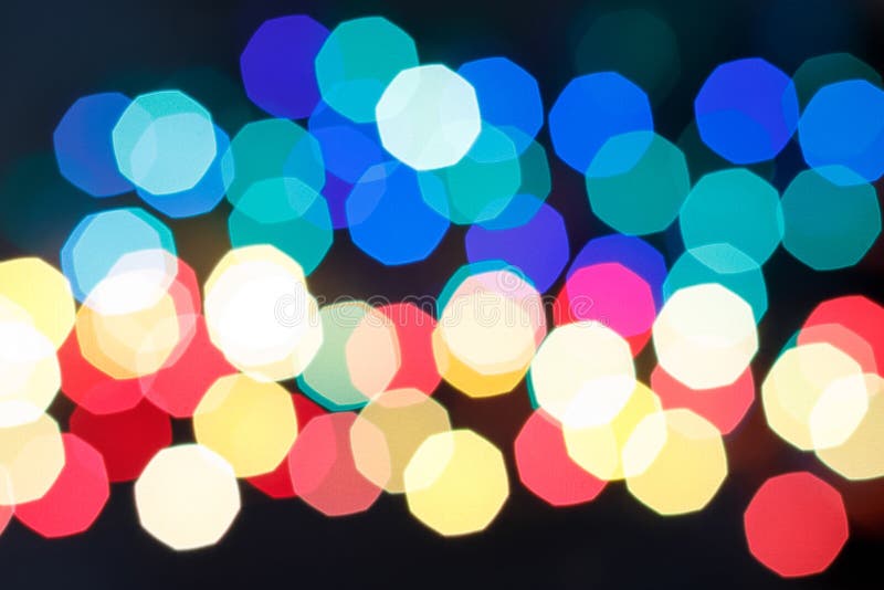 Abstract Background with Bright Round Bokeh on a Dark Blue Background ...