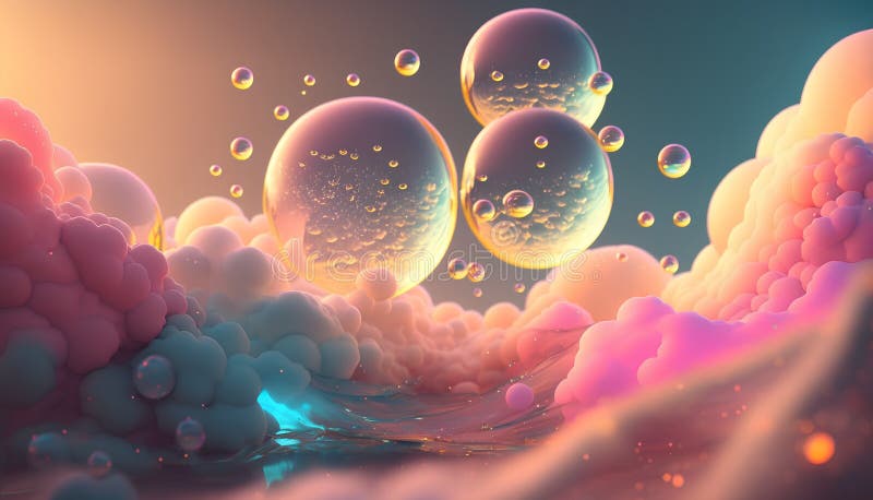 Abstract background with bubbles. 3d rendering, 3d illustration. stock illustration