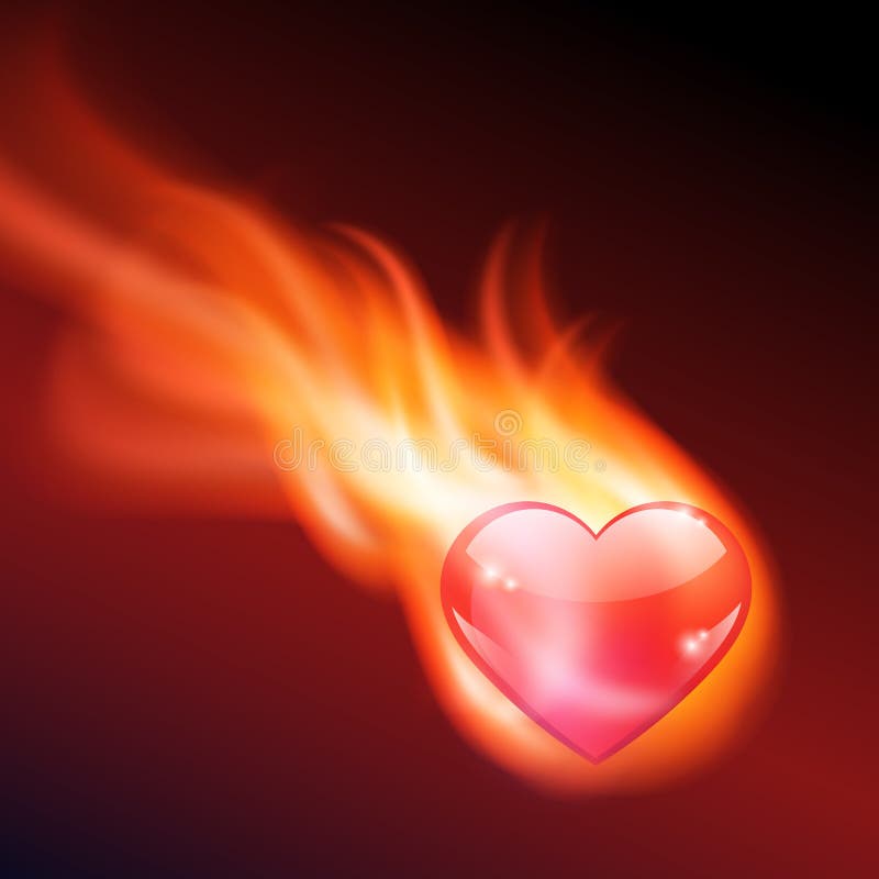 Abstract background with burning heart