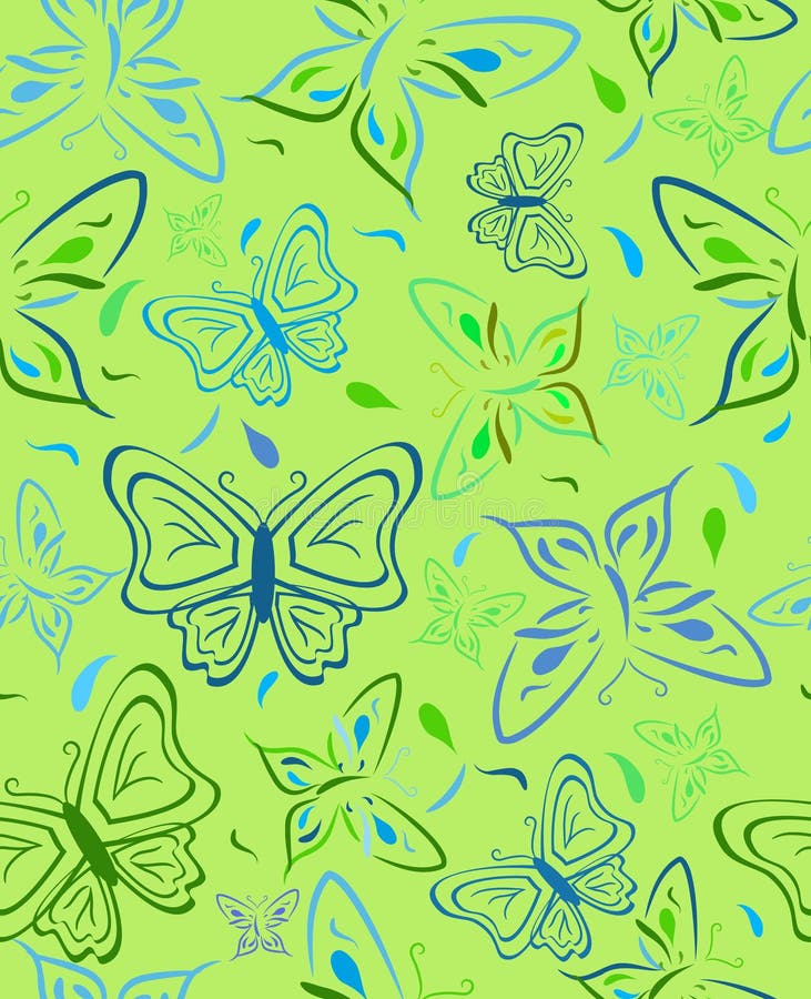 Abstract background with butterflies. Vector