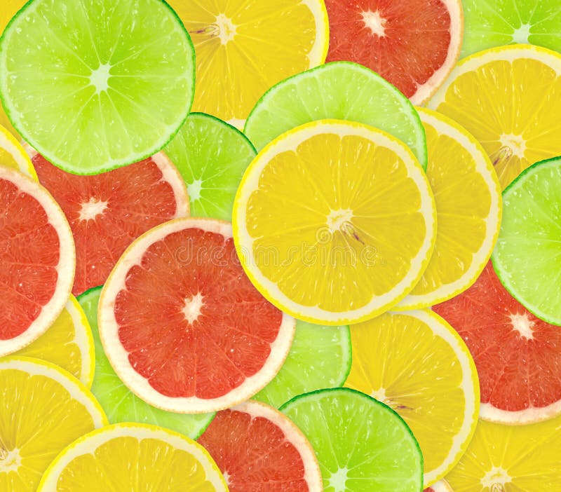 Abstract background of citrus slices stock photo