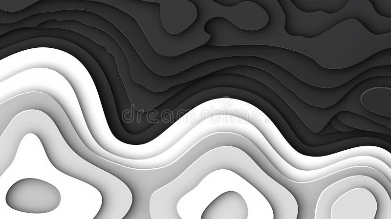 Abstract Background, Clean And Smooth Texture - A Black And White Paper Cut Shapes vector illustration