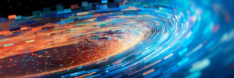 Abstract background with code snippets swirling around like a vortex, conveying the dynamic nature of software vector illustration