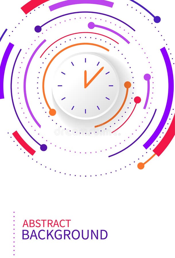 Abstract background with color circle line on white vector illustration