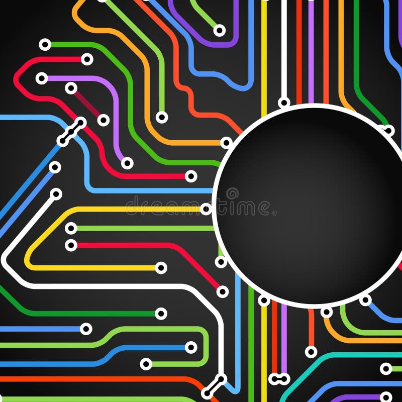 Abstract background of color metro lines stock illustration