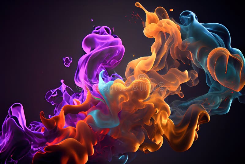 Abstract Background. Color Paint Splash Isolated Black Background