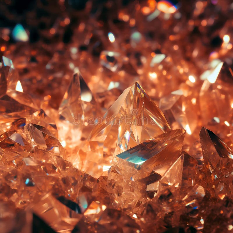 Abstract background of colored crystals of different shapes and sizes close-up royalty free illustration