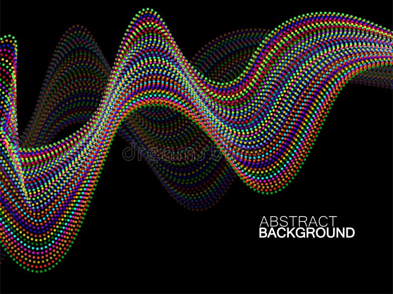 Abstract background with colored dynamic dotted waves stock images