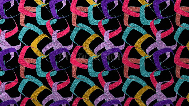 Abstract background of colored engraved bumpy squares pattern over black background royalty free illustration