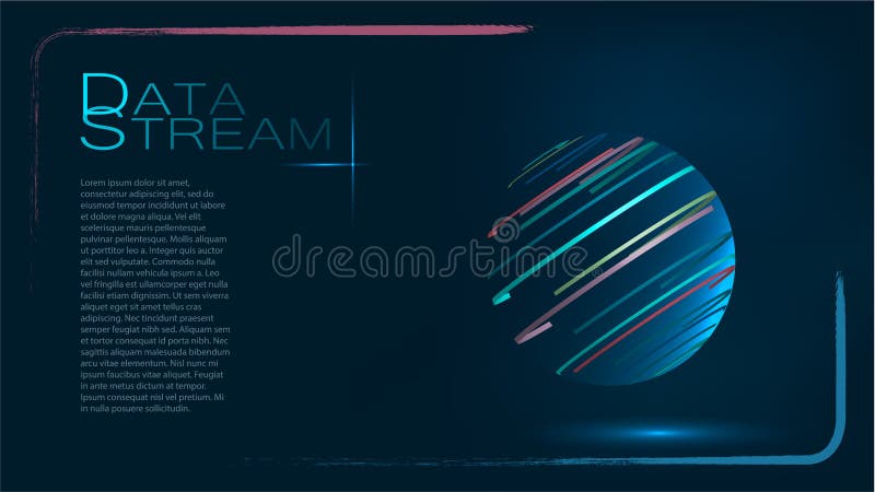 Abstract background with colored lines 3d sphere. Template for a logo. Vector illustration stock illustration