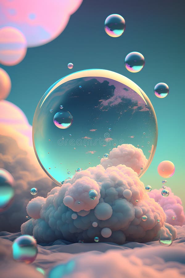 Abstract background with colorful bubbles. 3d rendering, 3d illustration. royalty free illustration