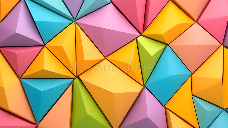 Colorful Triangular Geometric Background Abstract 3D Render vector illustration