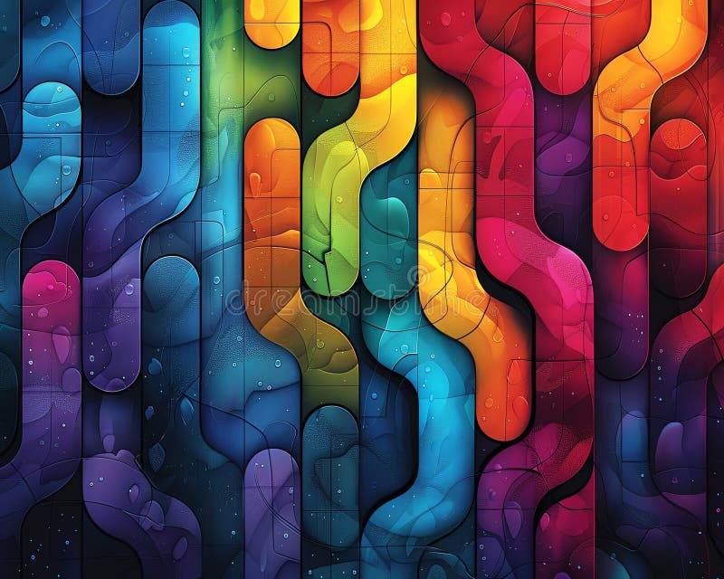 Abstract background with colorful geometric shapes and patterns. Modern and vibrant design royalty free stock photo