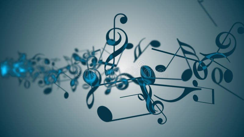 Abstract background with colorful music notes. Seamless loop