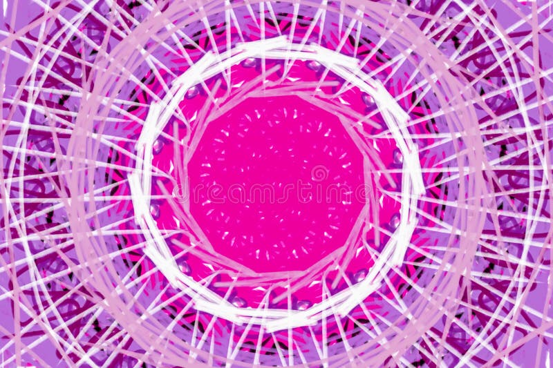 Abstract background with concentric circles in pink and purple colors, illustration stock illustration