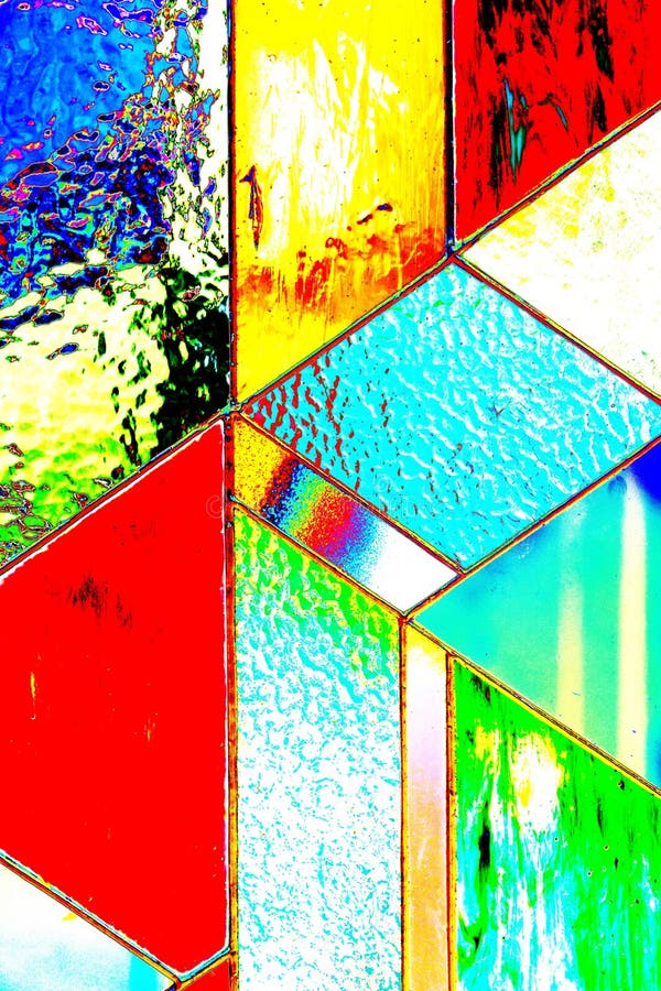 Abstract Background Consisting of Multicolored Glass Squares in a Row