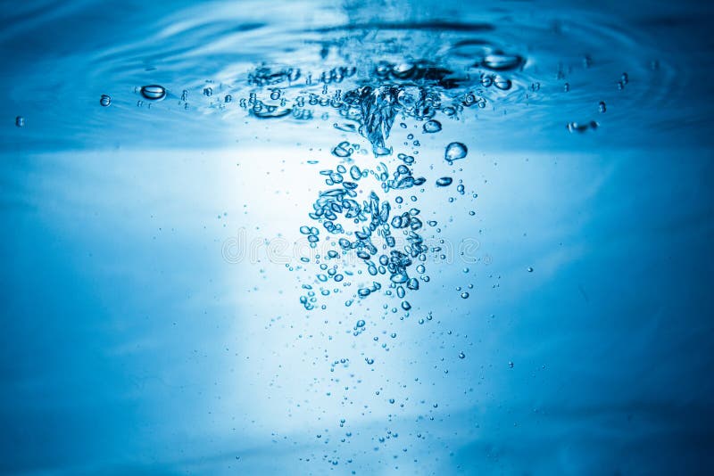 Air Bubbles in Water Under Blue Lighting Stock Photo Image of