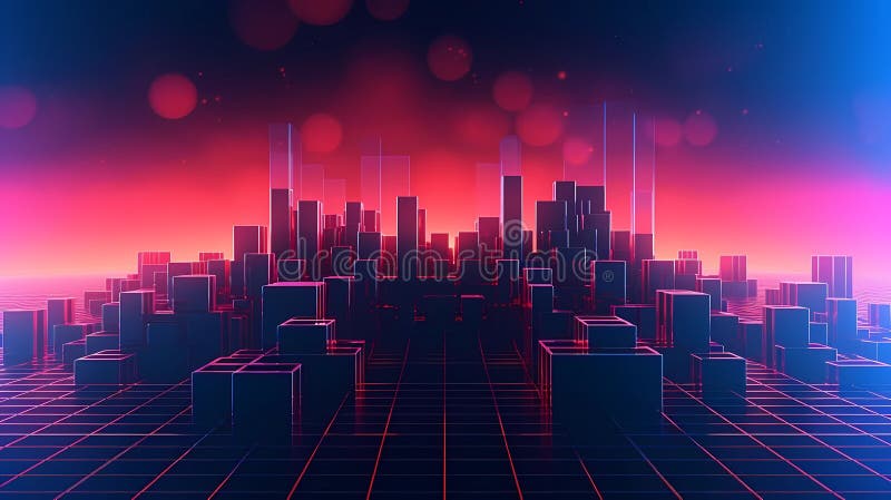 Technological Abstraction: Minimalism and Geometry in One Image vector illustration