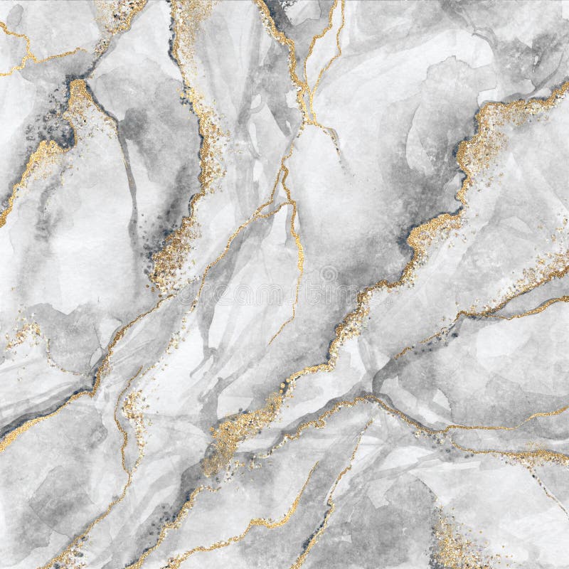 Abstract background, creative texture of white marble with gold veins, artistic paint marbling, artificial fashionable stone vector illustration