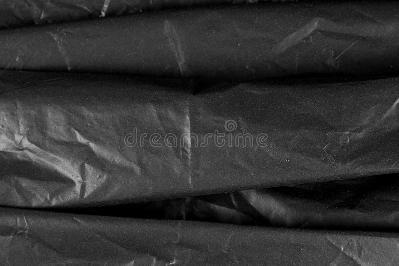 Abstract Background Crumpled Plastic Film Texture Black Garbage Bag