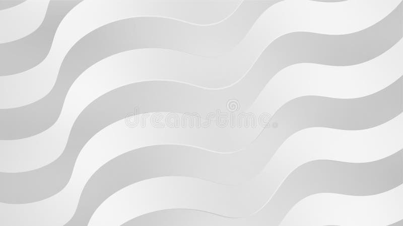 Vector Wavy Bands Pattern in Grey Gradient Background stock illustration