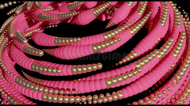Abstract background 3D animation of colored pearls vector illustration