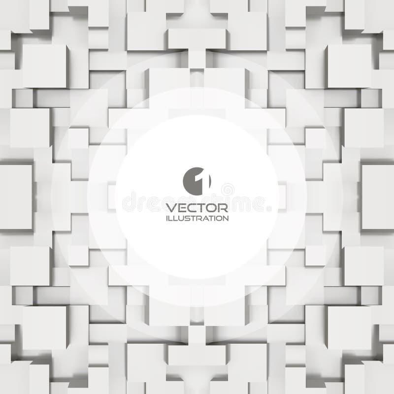 Abstract background of 3d blocks. Vector illustration. With place for text.