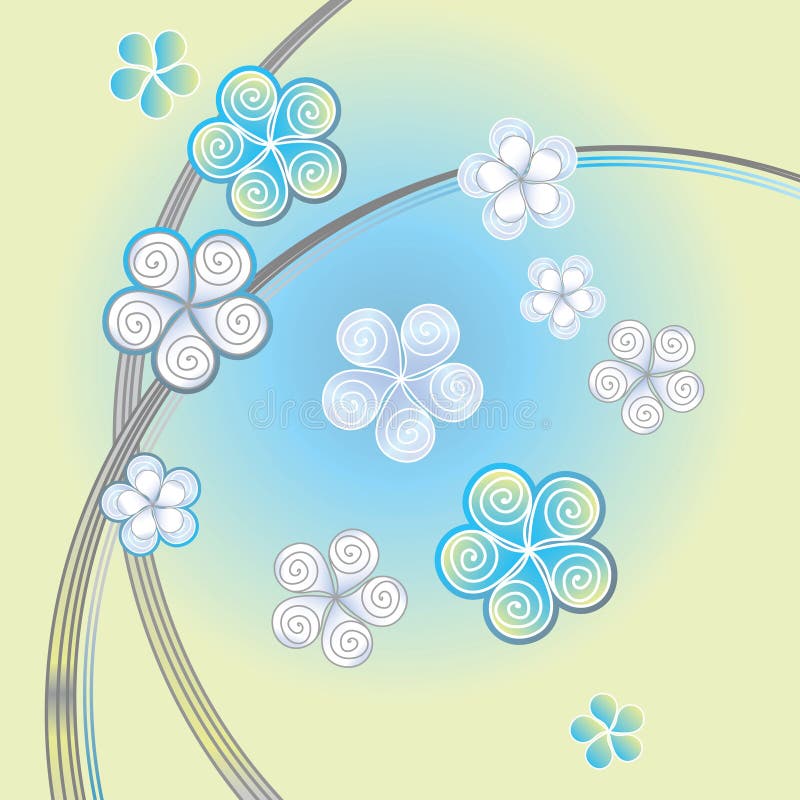 Abstract background with decorative flowers