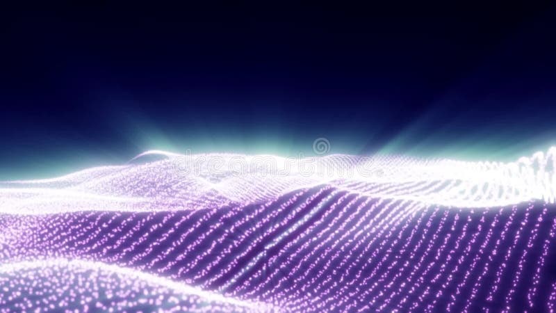 Abstract background with digital particle waves and lights stock illustration