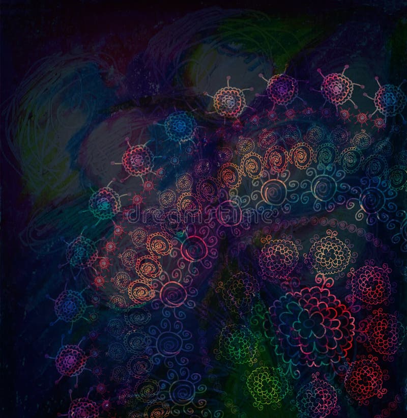 Abstract background with east ornate lace stock illustration