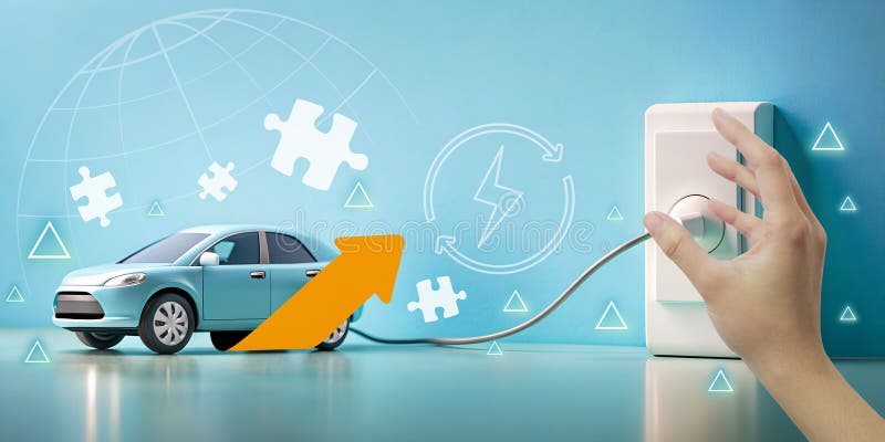 Abstract Background. EV Car Charging electric and development of automotive technology innovations concept of future vehicles. blue, green energy, fuel economy, sustainability. Development ev stock images, royalty-free photos and pictures