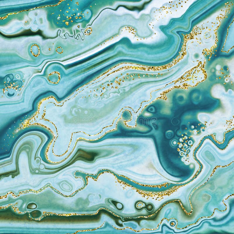 Abstract Background, Fake Stone Texture, Blue Gold Ocean Jasper Agate ...