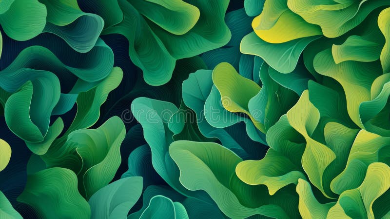 This abstract background features a seamless pattern of overlapping green shapes, creating a sense of depth and movement royalty free stock image