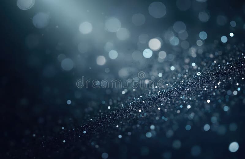 Abstract background features sparkling glitter texture. Bokeh effect creates illuminated light spots. Elegant, magical vector illustration
