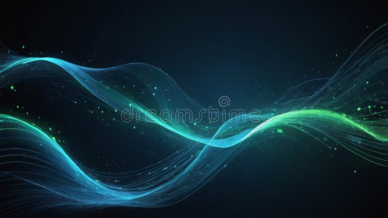 Abstract background featuring digital data streams flowing across the screen vector illustration