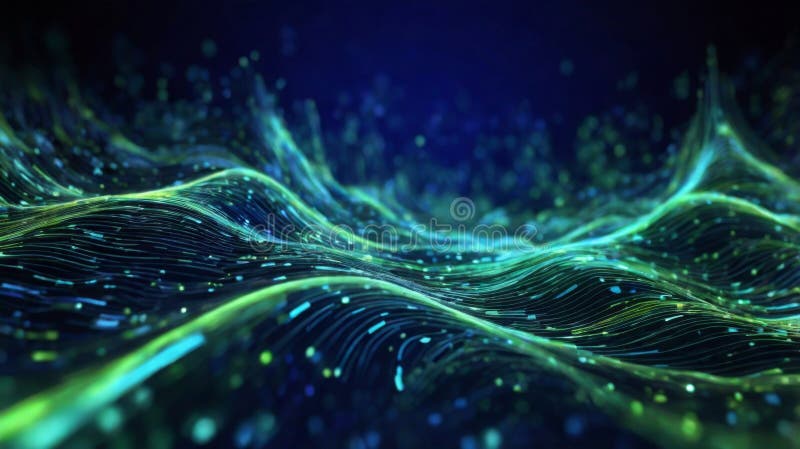 Abstract background featuring digital data streams flowing across the screen royalty free illustration