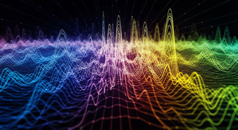 Colorful Audio Waveform Visualization vector illustration