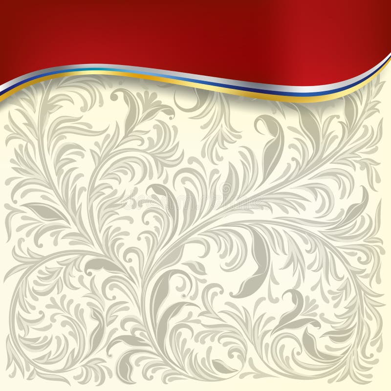 Abstract background with floral ornament on white