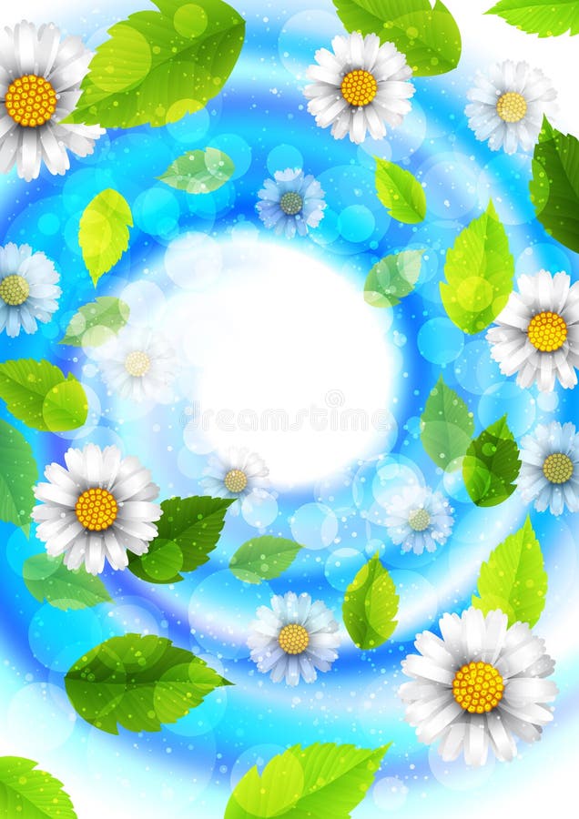 Background with flowers and leaves and place for text. Background with flowers and leaves and place for text