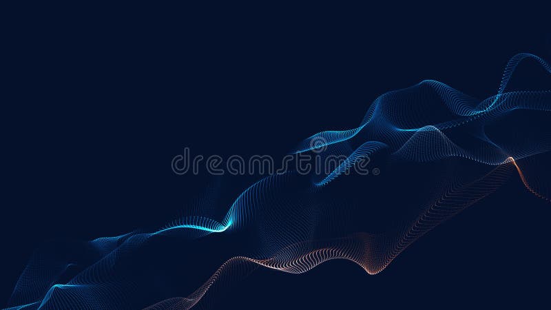 Abstract background with flowing particles stock illustration