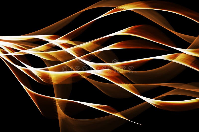 Flowing Waves of Orange Light Stock Illustration Illustration of