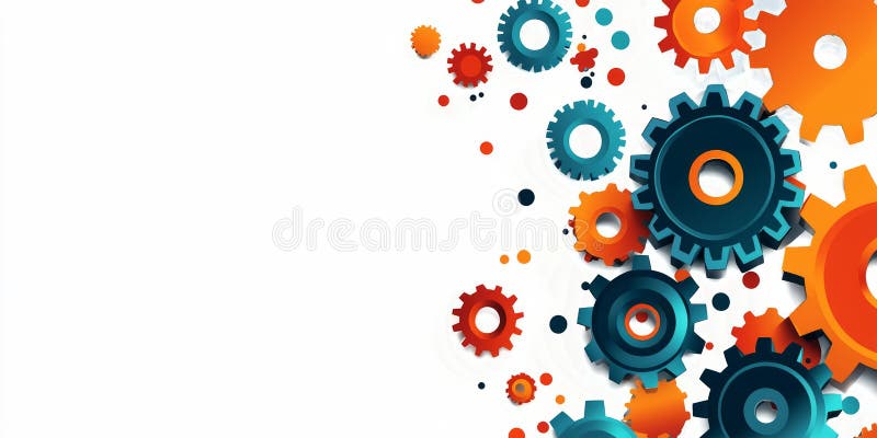 Abstract background with gears on a white background royalty free illustration