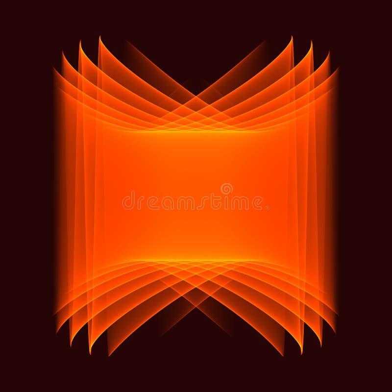 Abstract background. Geometric orange pattern. Orange pages sign. Abstract orange ribbons. Digital art stock illustration