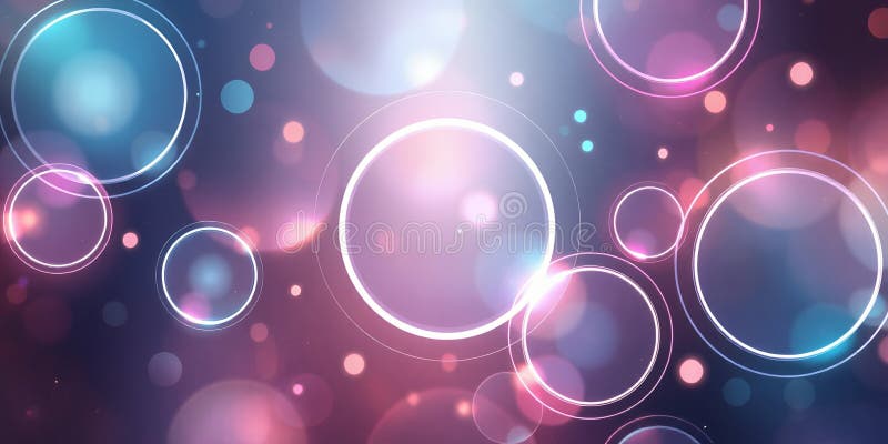 Abstract background with glowing circles vector illustration