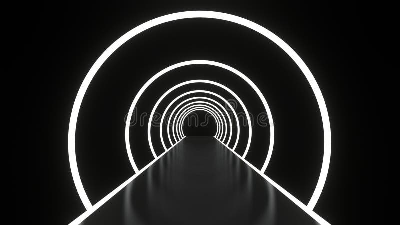 Abstract Background Glowing Round Tunnel Stock Illustration ...