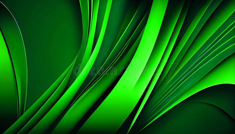 Abstract background with green colored waves. Created with Generative AI vector illustration