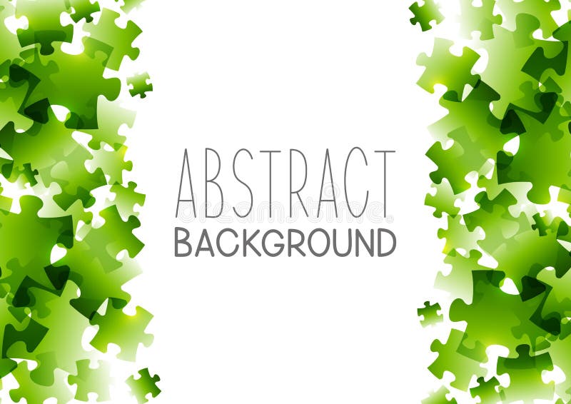 Abstract background with green puzzle elements stock illustration