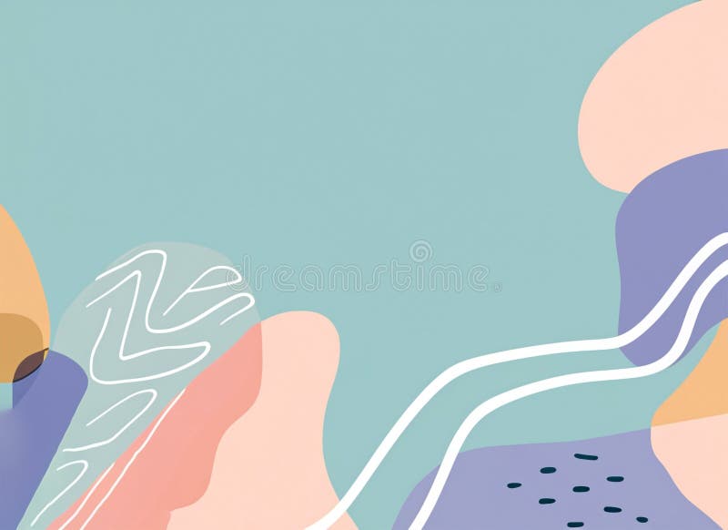 Abstract background with hand drawn doodle shapes. Generative AI stock illustration